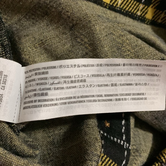 Vintage Y2K Black and Yellow Plaid Crop Top Small S - Picture 4 of 4